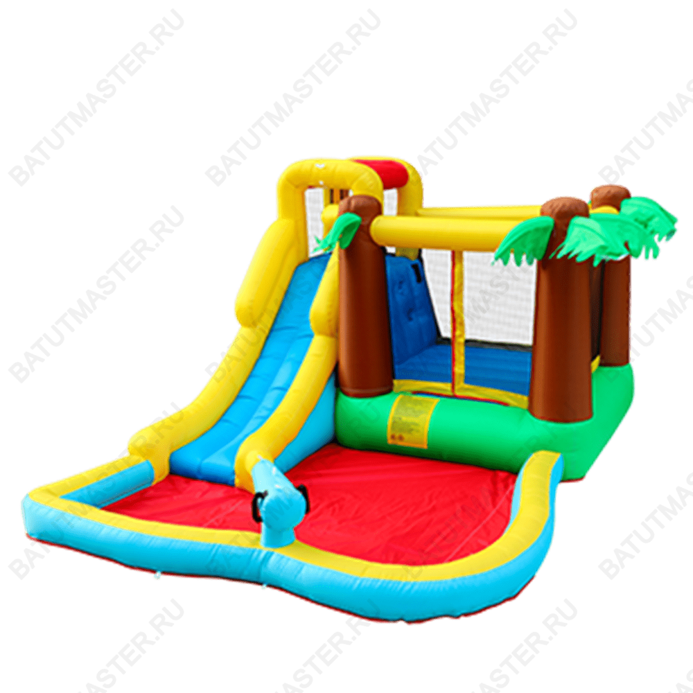 Батут детский на дачу "Солнечный пляж" 3,85*2,93*1,98 м