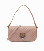 Кожаная сумка-мессенджер LOVE CLICK BAGUETTE MINI NAPPA Pinko - пудро-розовый(100068 A10Q)