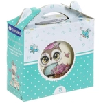 Набор посуды из керамики 3 предмета «Цветочная сова» (тарелка 17.5см, салатник 15см, кружка 230мл), Daniks, C640