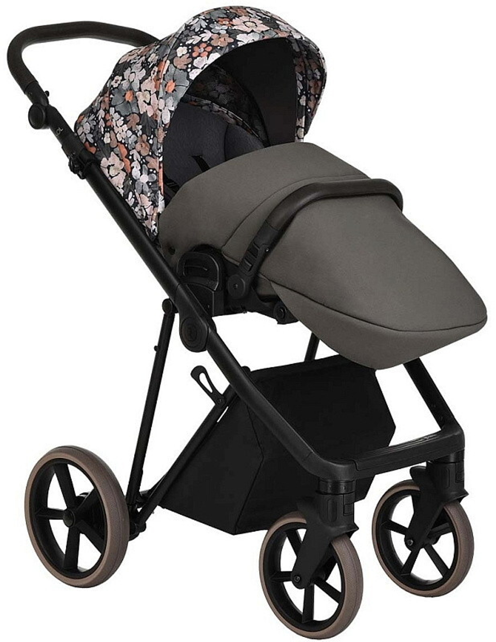 Детская коляска Roan Sol Flowers 3 в 1 с автокреслом Tutis Elo Lux EduSky Black RSF/5003 Forest Clearing/Black