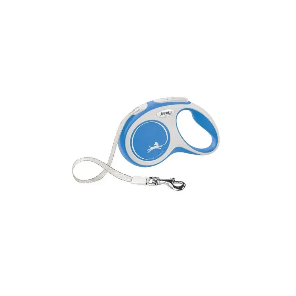 Flexi new comfort tape s поводок-рулетка для собак, голубая 5 м, до 15 кг