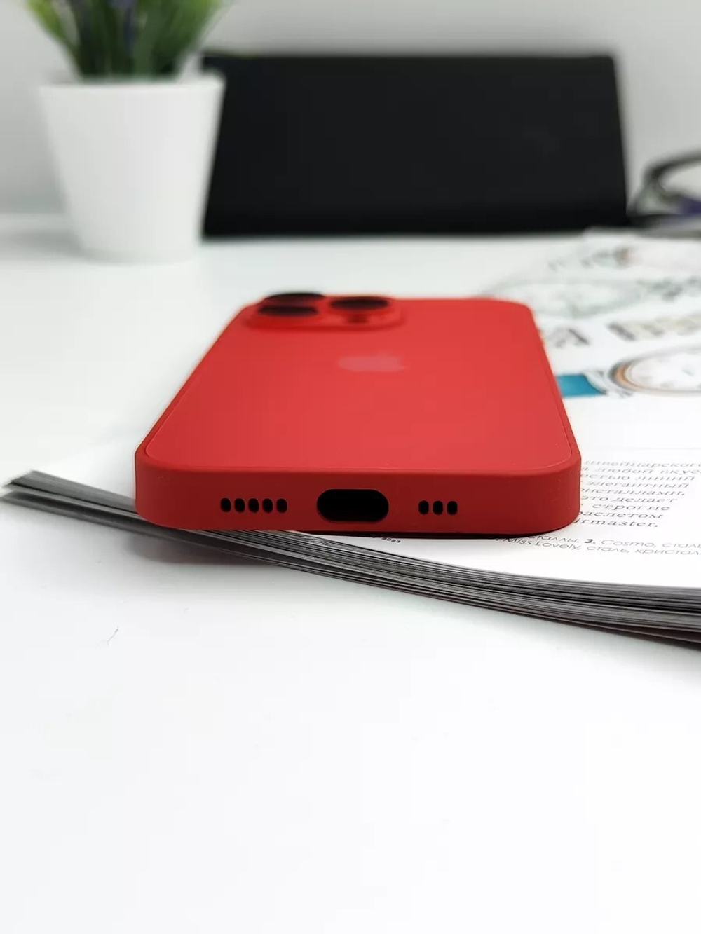 Накладка iPhone 14 PRO | AG Glass Case Red