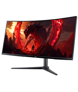 Монитор 34'' ACER Nitro XZ342CUV3bmiiphx,ZeroFrame,Curved 1500R Black,21:9,VA,3440x1440,1ms,400cd,180Hz,2xHDMI(2.0)+1xDP(1.4)+SPK+Audio out,Speakers 2Wx2,sync: FreeSync Premium,hdr: HDR 400,H.Adj.100