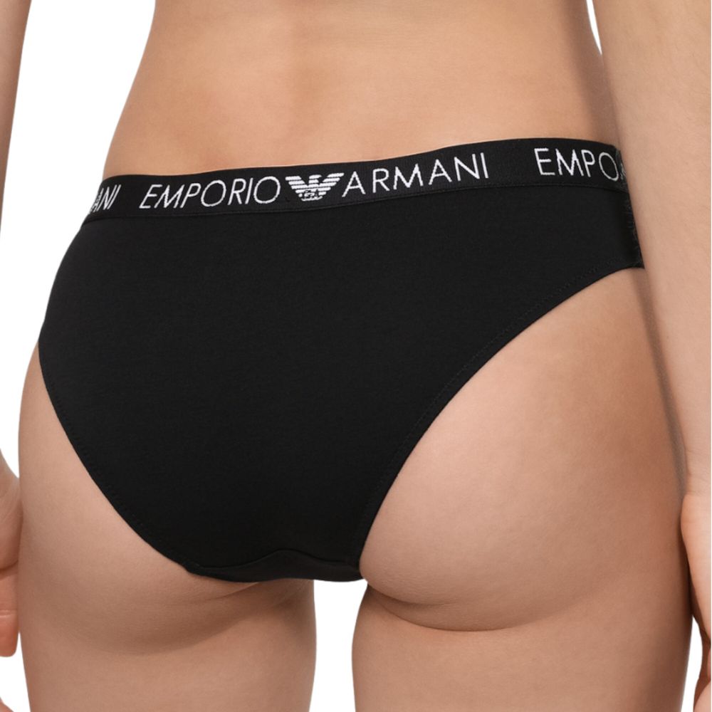 Женские трусы бразилиана набор из 2 штук (белый, черный) Emporio Armani 163337_СС318 00911