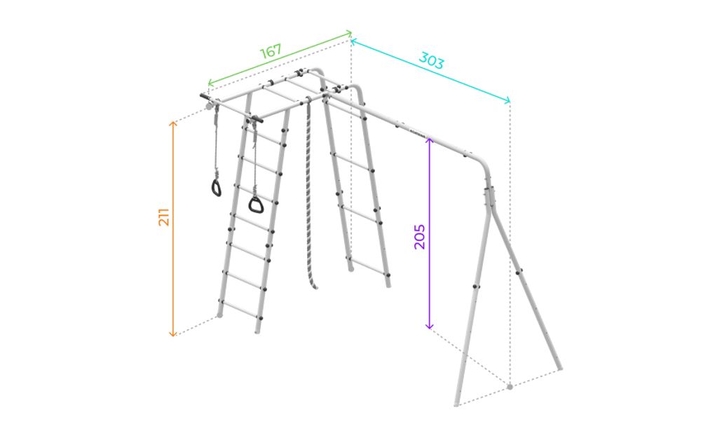 ROMANA Полянка Плюс 2 (желтый/серый) (с качелями гнездо 100см)