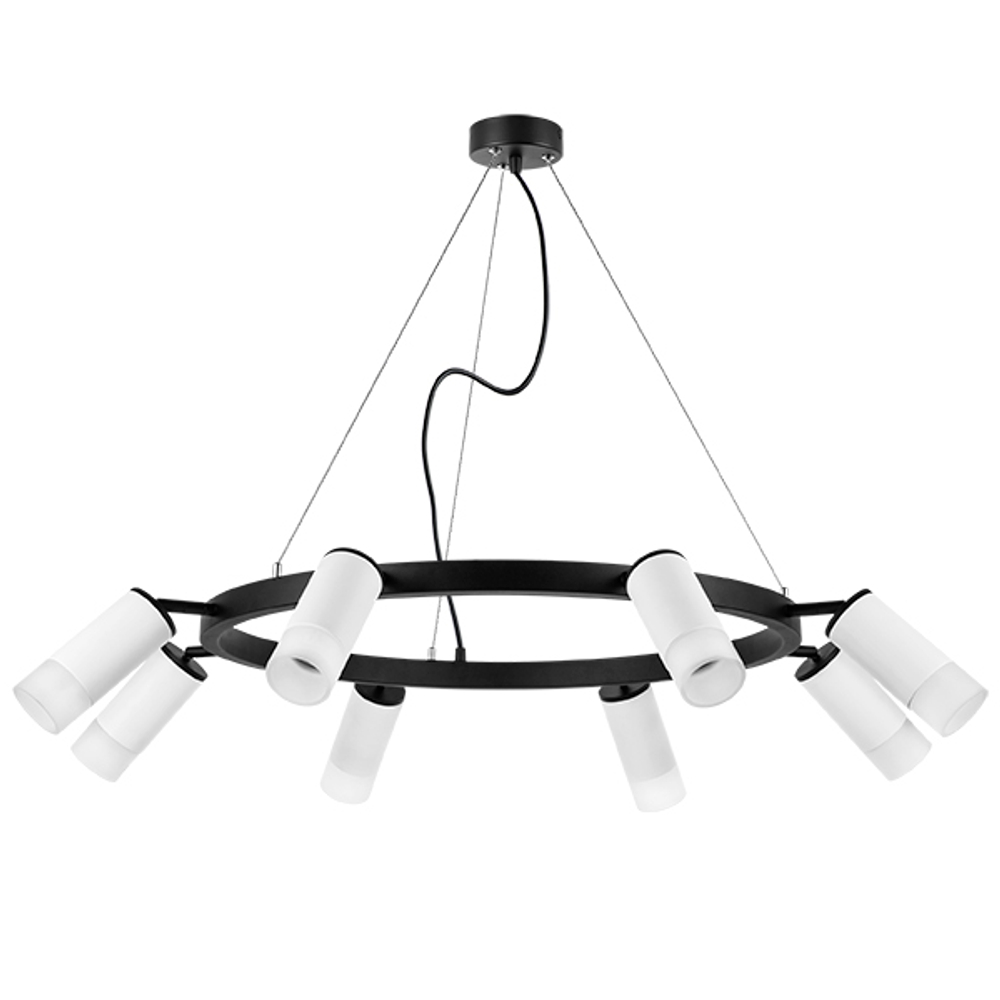 LR0183681 Люстра RULLO 8х50W GU10 ЧЕРНЫЙ/БЕЛЫЙ (571018+214436-8+202431-8)