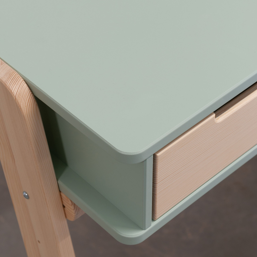 Стол письменный, 94х64х75, Чек, компьютерный, с ящиками, зеленый, Dipriz