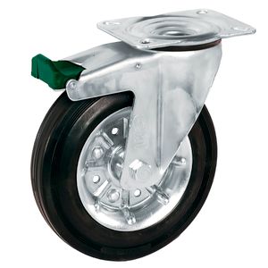 Опора колесная поворотная LK-3302-SLS-100-F18 (D=100 мм. Q=80 кг) с тормозом.