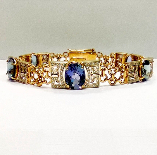 Браслет Эстерелла золото 750 танзанит, бриллианты