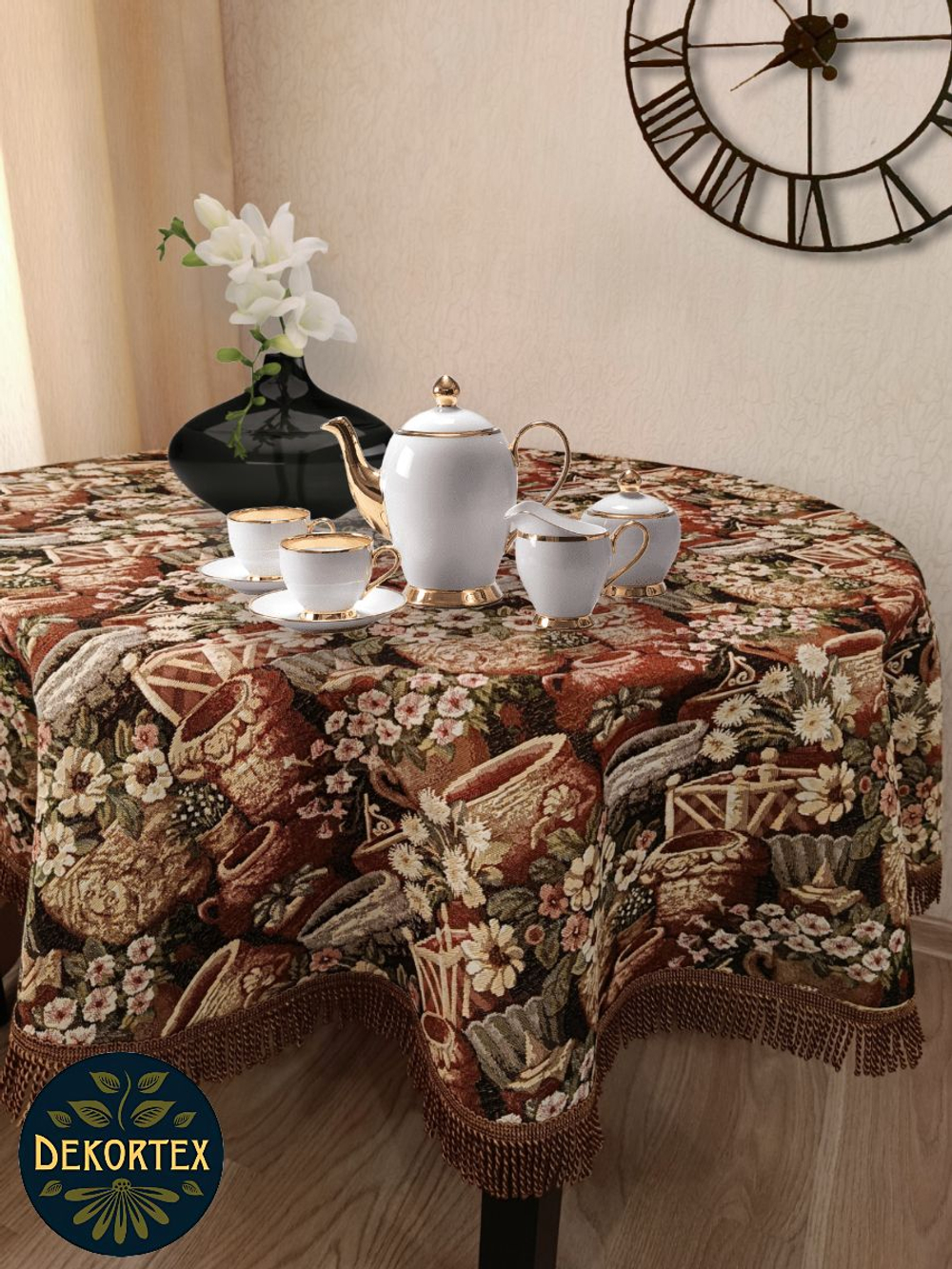 Гобеленовая скатерть Горшечная лавка D 160 см