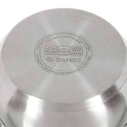 Кастрюля нерж, 3.9 л, с крыш, Daniks, Мальта, GS-01345KS-20CA, индукц
