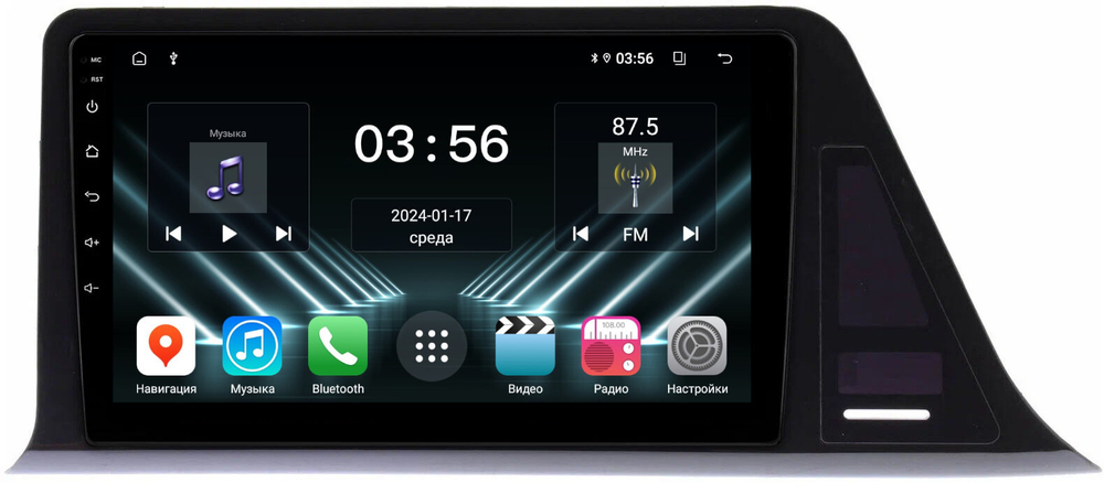 Магнитола для Toyota C-HR 2018-2022 (левый руль, взамен 230х130мм) - FarCar DX9-9549LF2 монитор 9" IPS на Android 13, 4+64Гб, CarPlay