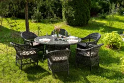 "Эспрессо–150 S" обеденная группа плетеная, цвет графит