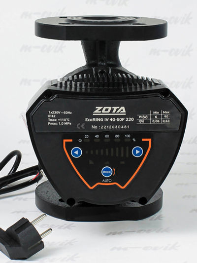 ZOTA EcoRING IV 40-60F 220, циркуляционный насос для отопления, 220 мм фланцевый, 1х230 В, частотник