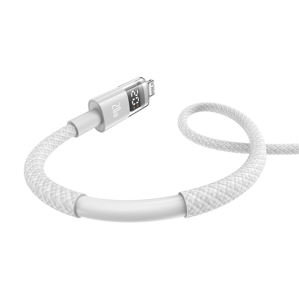 USB-C - Lightning Кабель Baseus Display 2 Charging+Data 20W 1-2m - Moon White