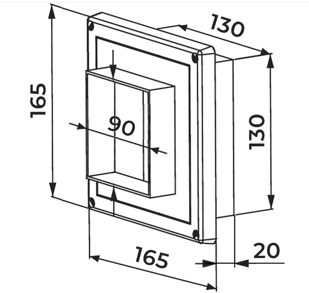 Решетка вентиляционая AWENTA RMT97а Bk 90*90 (140*140) (Распродажа)