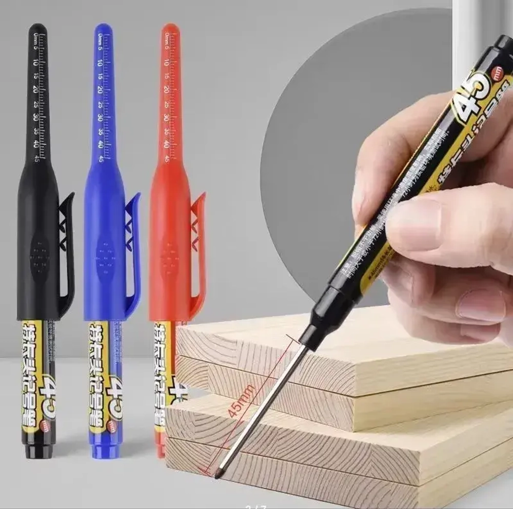 Маркер строительный черный, набор 5 штук, длинна стержня 45мм