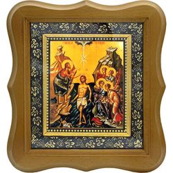 Крещение Господне (Богоявление). Икона на холсте.