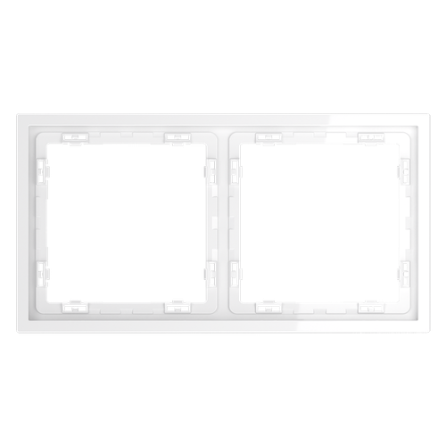 Рамка пластиковая VOLTUM S70 на 2 поста, (белый глянцевый)