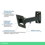 Кронштейн Kromax Optima-103 черный (28003)