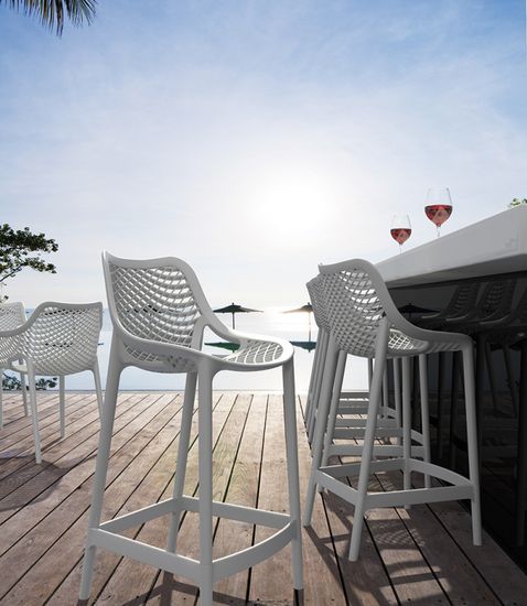 Стул пластиковый полубарный Air Bar 65 белый
