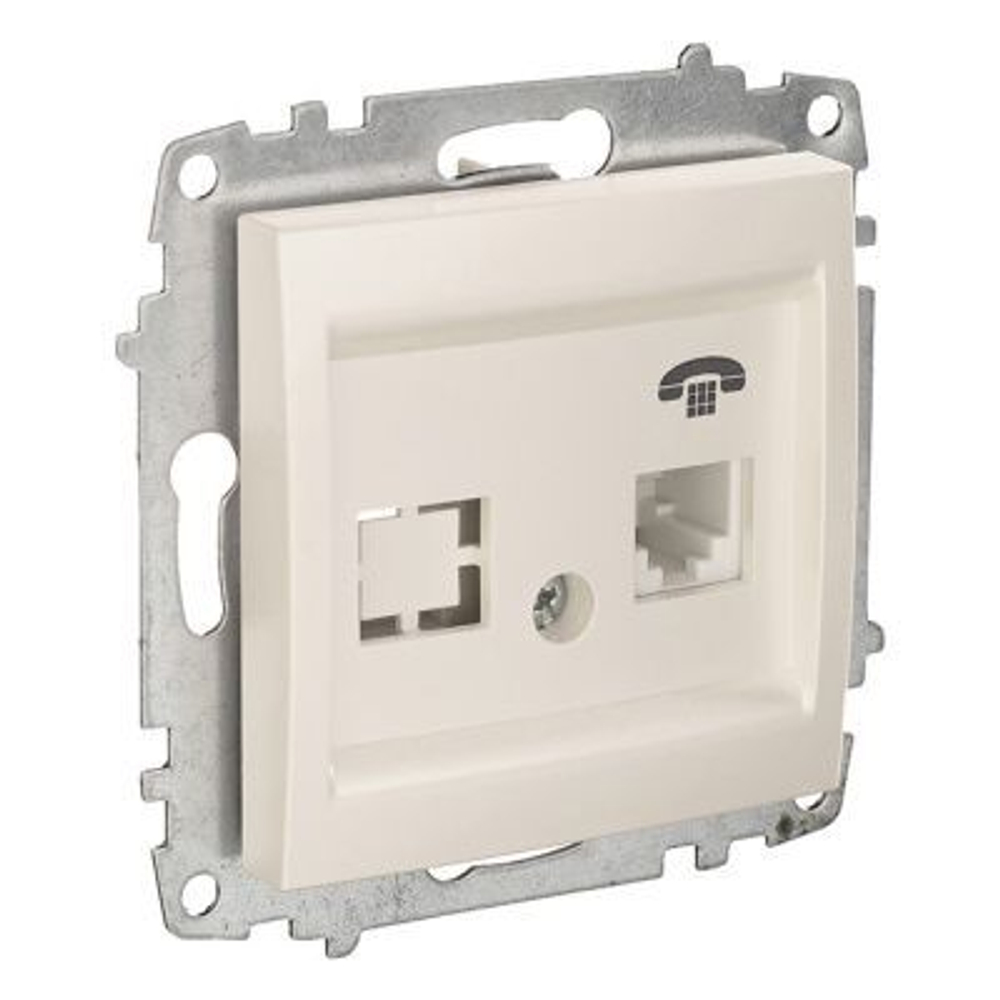 Механизм розетки TF телефонная ZENA, цвет Жемчуг 609-012500-221