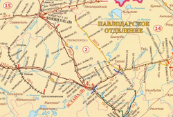 Железные и автомобильные дороги Казахстана , размер 120 х 180 см, 2025 год