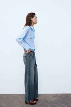 ZARA ДЖИНСЫ Z1975 STRAIGHT MID-RISE FULL LENGTH, ВЫЦВЕТШИЙ СИНИЙ