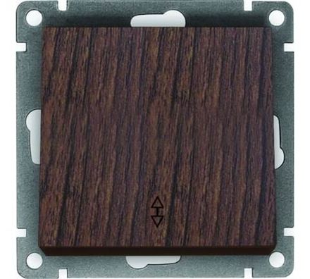 Выключатель проходной одноклавишный "UNIVersal" серия "Афина ", с/у, 10А, 220В, венге (еврослот) (HU