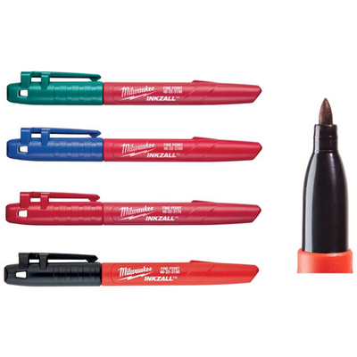 Набор маркеров Milwaukee INKZALL для стройплощадки разноцветные 4 шт