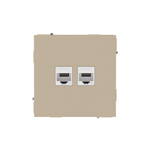 Компьютерная розетка RJ-45 без шторки, кат.5е двойная, KANT, ванильный марципан