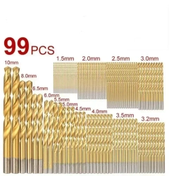 Сверло с круглый хвостовик по металлу, дереву, пластику, набор 99 шт (от 1.5мм до 10мм), Большой набор сверл
