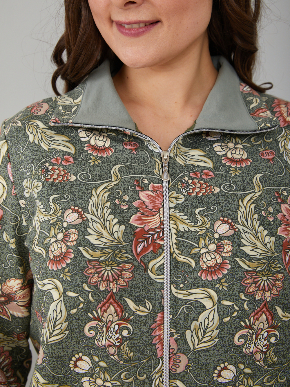 Костюм с брюками КБ-184/фисташка-мифическиецветы