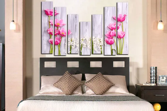 Модульная картина "Цветочный бунт"