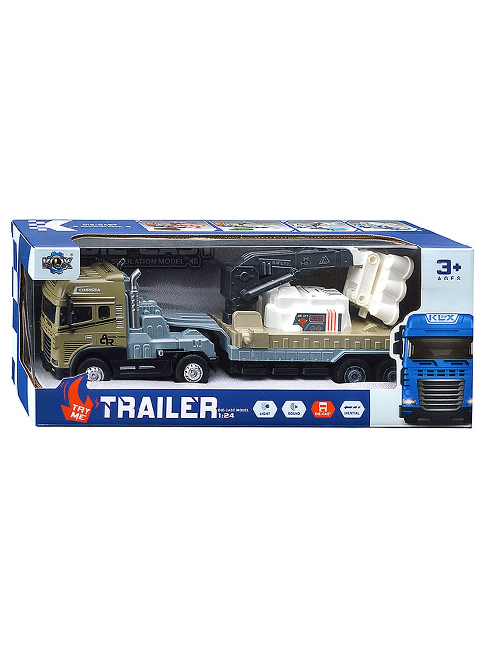 Машинка Тягач с прицепом с манипулятором со светом и звуком (KLX800-277)