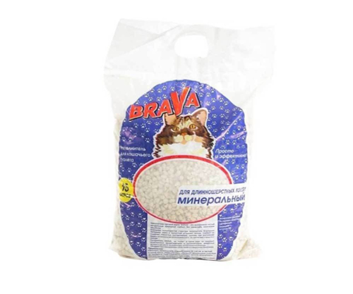 Минеральный наполнитель BraVа для длинношерстных кошек, 15 л