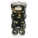 Новогодние шары 4 см (набор 24 шт) «Микс фактур», изумруд