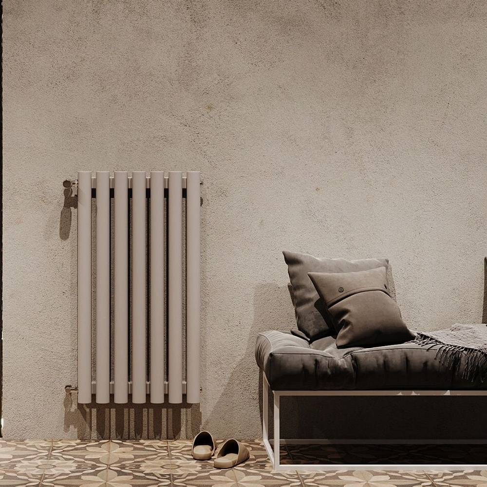 Радиатор трубчатый Guardo Torre 6D-1000-07 BK-VER R7040(M) серый матовый