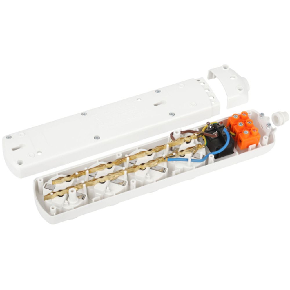 Колодка ЭРА K-4es 4 розетки с зазeмлением с выключателем белая | Электротовары