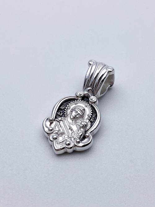 Образок из серебра/Чернение/Тихвинская БМ