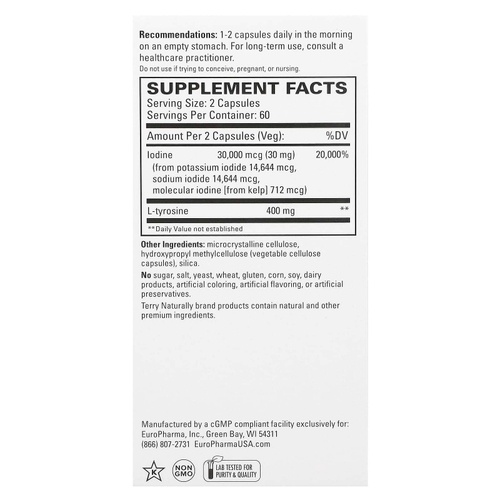 Terry Naturally, Thyroid Care, 120 капсул
