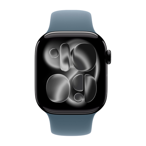 Умные часы Apple Watch Series 11 GPS, 42mm, Jet Black Aluminium Case with Anchor Blue Sport Band, S/M