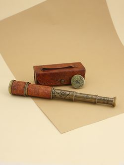 Nautical Подзорная труба в кожаном футляре