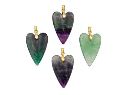 Подвеска "Сердце" 34мм из флюорита (в ассортименте)