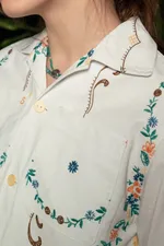 Купить Рубашка Soeurs Расшитая Маленькими Цветами / Small Flowers Long Sleeve белая Рубашка Soeurs Расшитая Маленькими Цветами / Small Flowers Long Sleeve белая