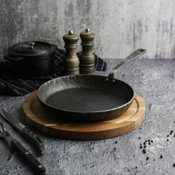 Сковорода для подачи 22 см h3 см круглая "Vintage Blued" углерод. сталь ИНДУКЦИЯ P.L.