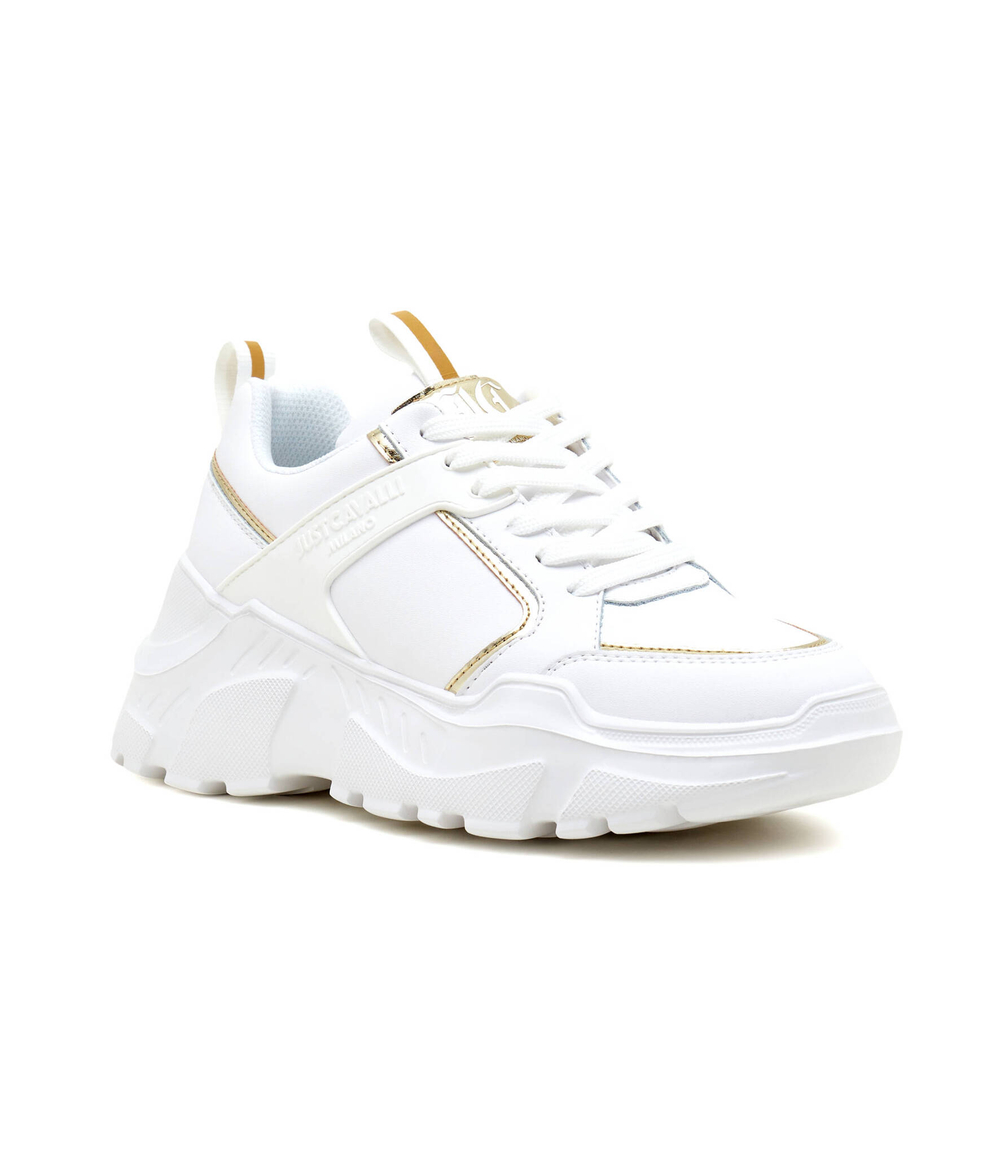 Кожаные кроссовки Just Cavalli - белый(76RA3SL9ZP405)