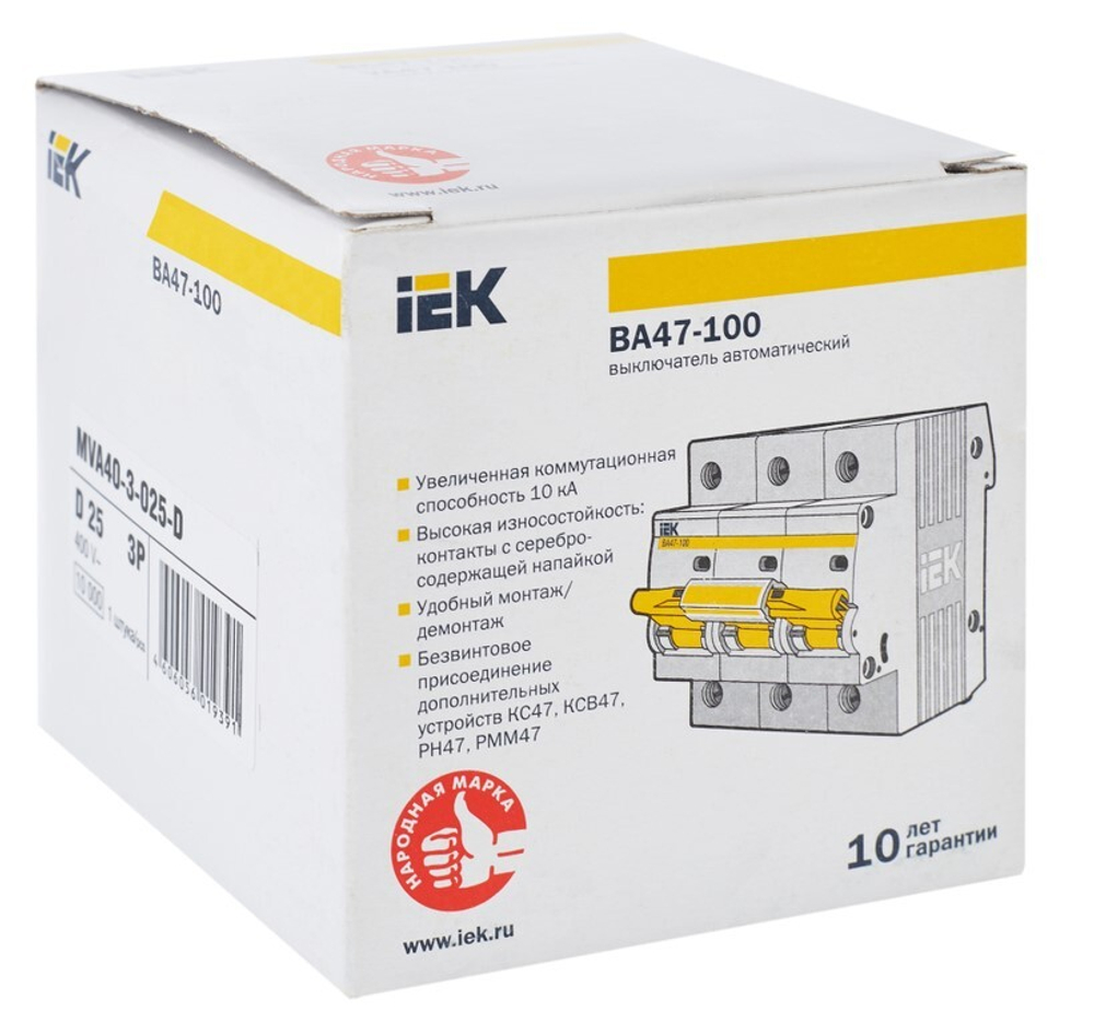Автоматический выключатель  IEK MVA40-3-025-D