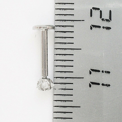 Лабрет с кристаллом 3 мм ( горный хрусталь) " Звезда" для пирсинга губы. Медицинская сталь.