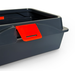 Туалет лоток для кошек ZOOSET с рамкой на защелках 41*30*14 см серый/оранжевый